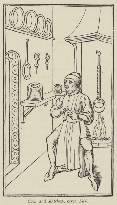 Cook and Kitchen, rundt 1430 (gravering) av English School