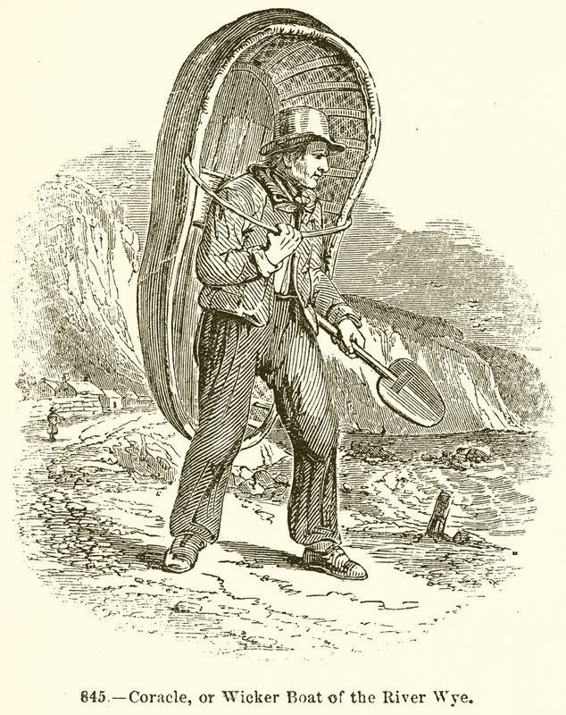 Coracle, eller Wicker Boat of the River Wye av English School