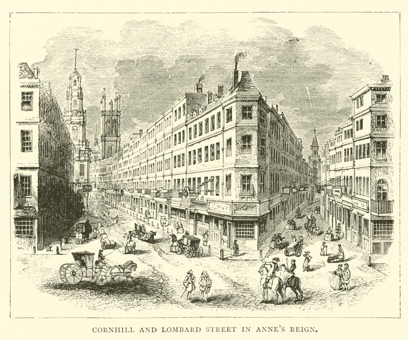 Cornhill og Lombard Street i Annes regjerer av English School