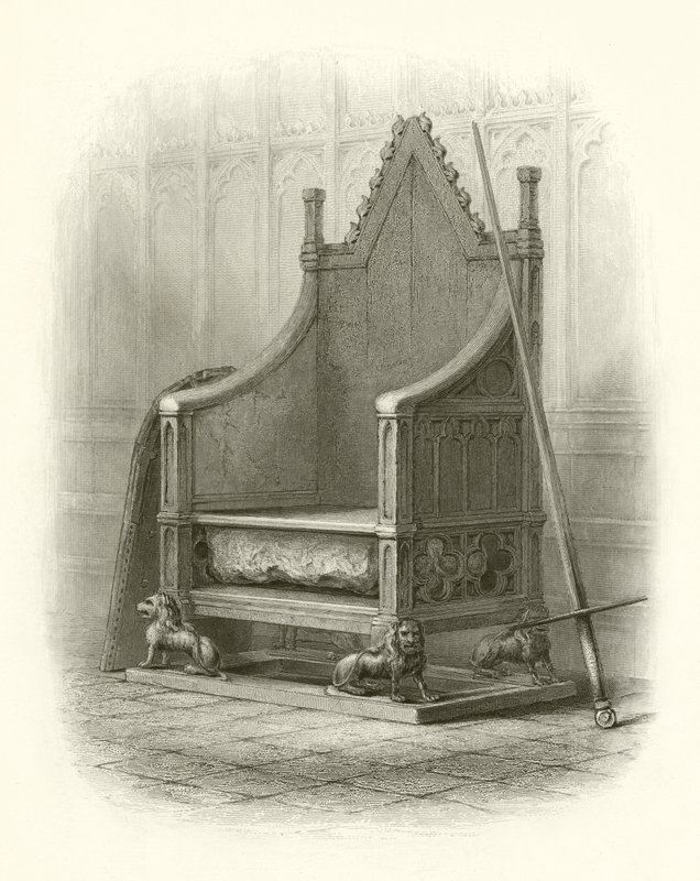 Kroningsstol i Westminster Abbey av English School
