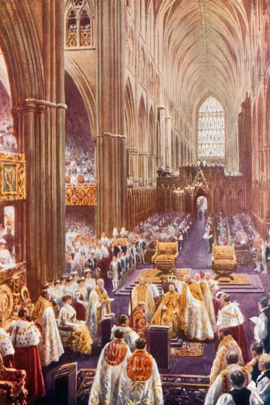 Kroningsseremoni i Westminster Abbey av English School