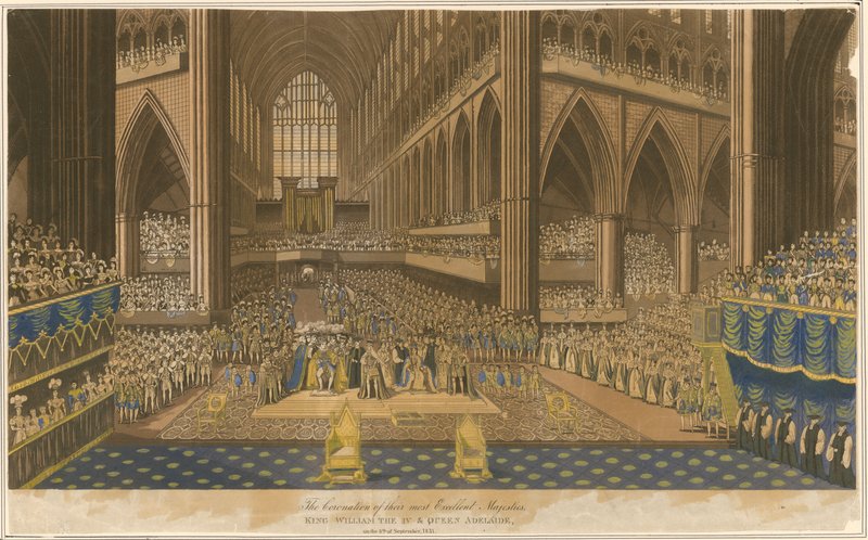 Kroningen av kong William IV og dronning Adelaide 8. september 1831 av English School