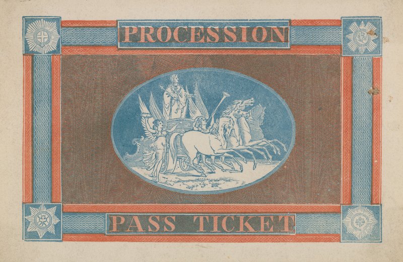 Kroningsprosesjon Pass Billett av English School