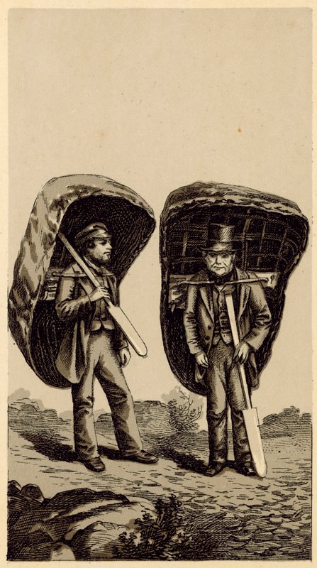 Kostymer fra Wales: Salmon Fishermen (litho) av English School