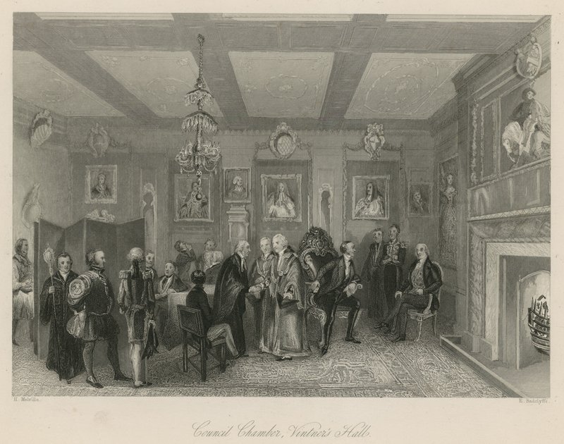 Rådssalen, Vintners Hall av English School