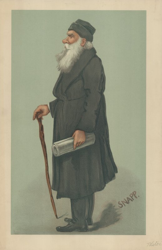 Grev Lyof Nikolaevich Tolstoi, 24. oktober 1901, tegneserie Vanity Fair av English School
