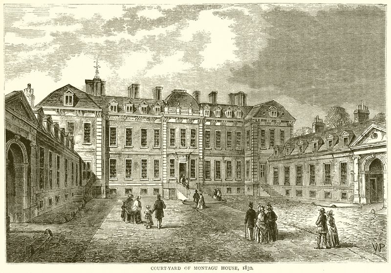 Court-yard of Montagu House, 1830 av English School