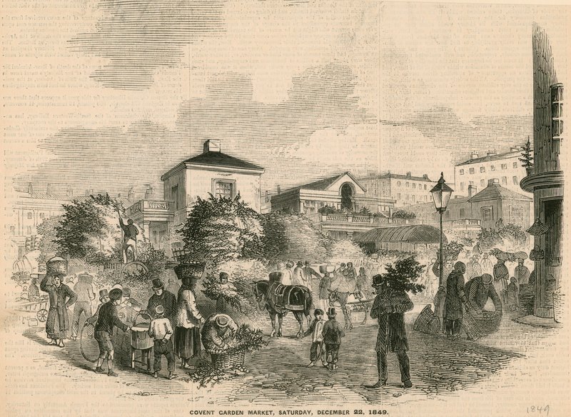 Covent Garden Market, 22. desember 1849 av English School