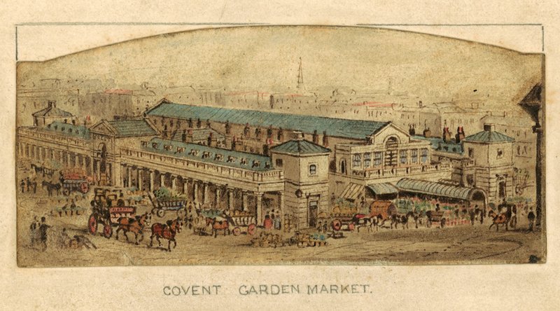 Covent Garden Market, London (wc på papir) av English School