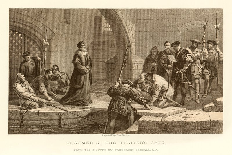 Cranmer ved Traitors Gate av English School