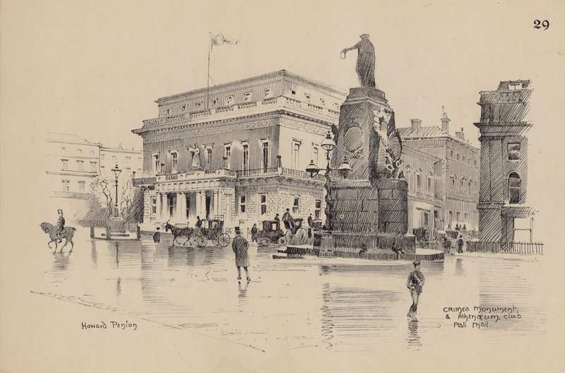 Krim-monumentet og Athenaeum Club, Pall Mall av English School