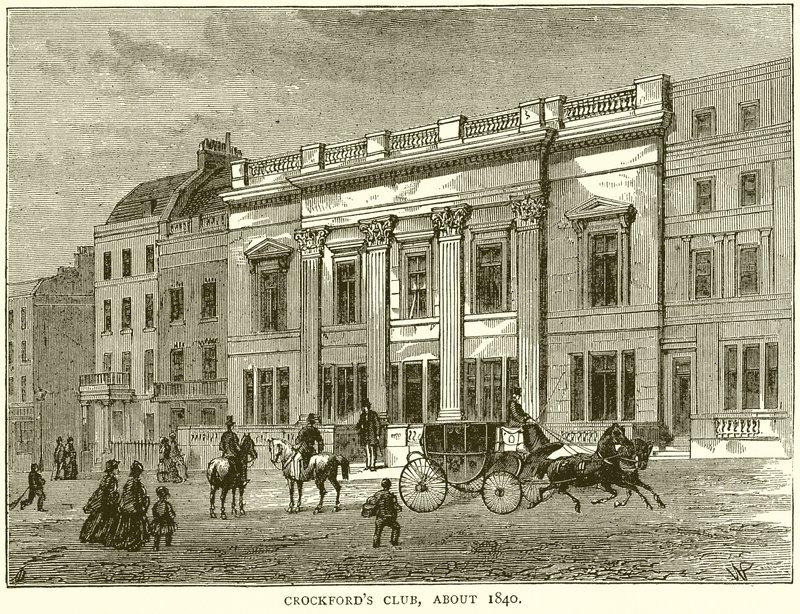 Crockfords Club, rundt 1840 av English School
