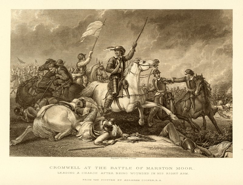 Cromwell i slaget ved Marston Moor av English School
