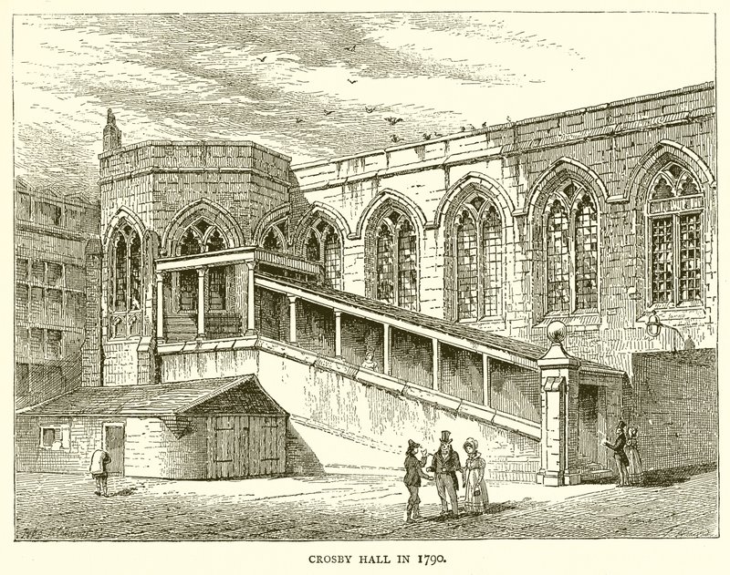 Crosby Hall i 1790 av English School