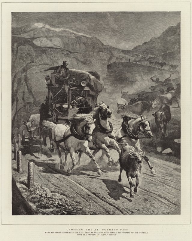 Krysser St Gothard-passet av English School