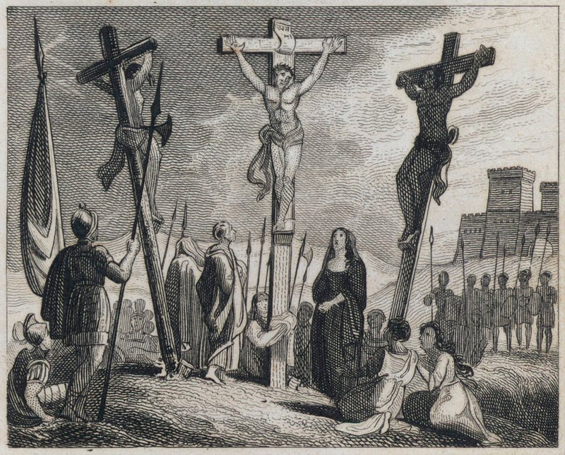 Korsfestelse av Jesus Kristus (gravering) av English School