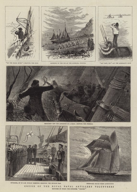 Cruise av Royal Naval Artillery Volunteers (gravering) av English School