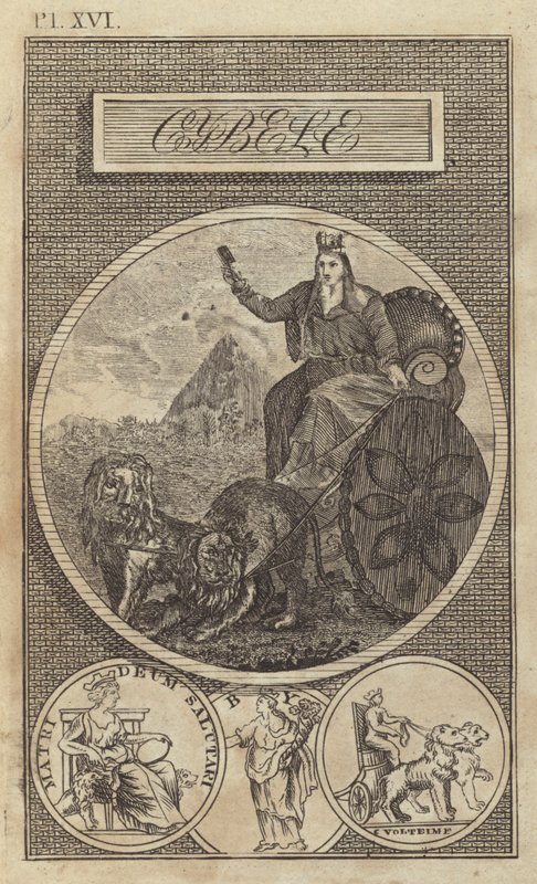 Cybele , gammel anatolsk, gresk og romersk jordgudinne (gravering) av English School