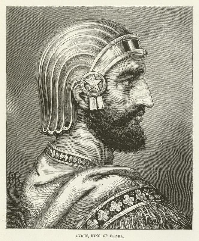 Kyros, konge av Persia av English School