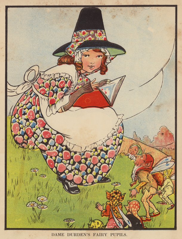 Dame Durdens fe pupiller (farge litho) av English School