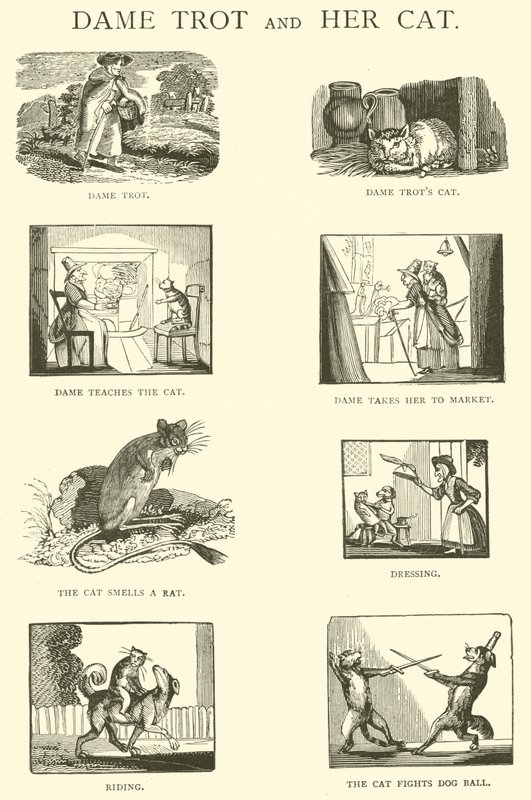 Dame Trot And Her Cat (tresnitt) av English School