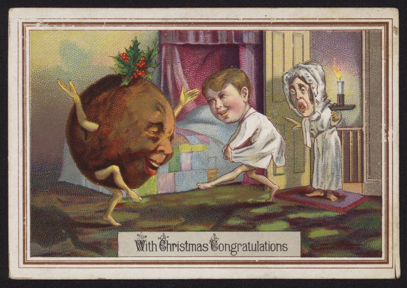 Dansende julepudding (chromolitho) av English School