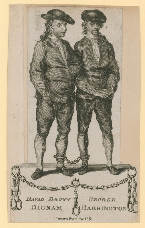 David Brown Dignam og George Barrington, hentet fra livet av English School