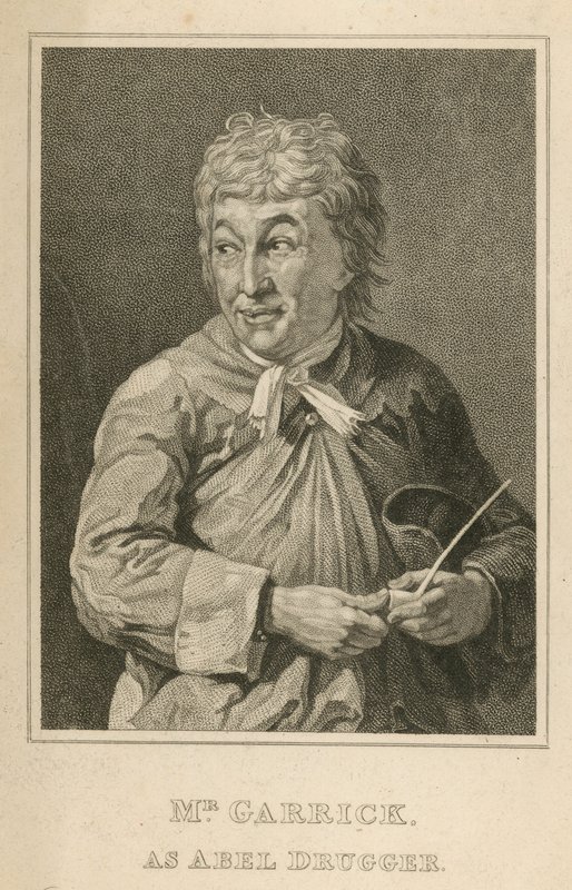 David Garrick, skuespiller, som Abel Drugger av English School