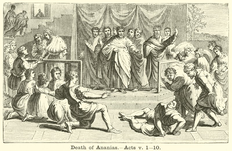 Ananias død, Apostlenes gjerninger, v, 1, 10 av English School