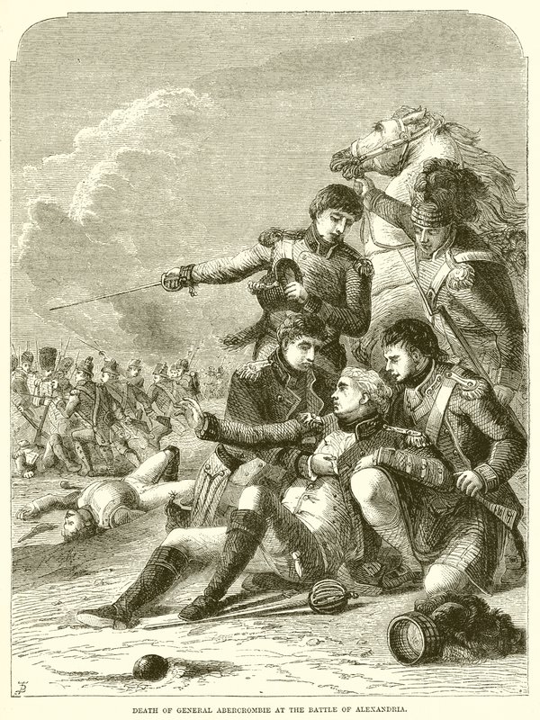 General Abercrombies død i slaget ved Alexandria av English School