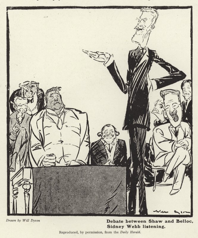 Debatt mellom George Bernard Shaw og Hillaire Belloc av English School