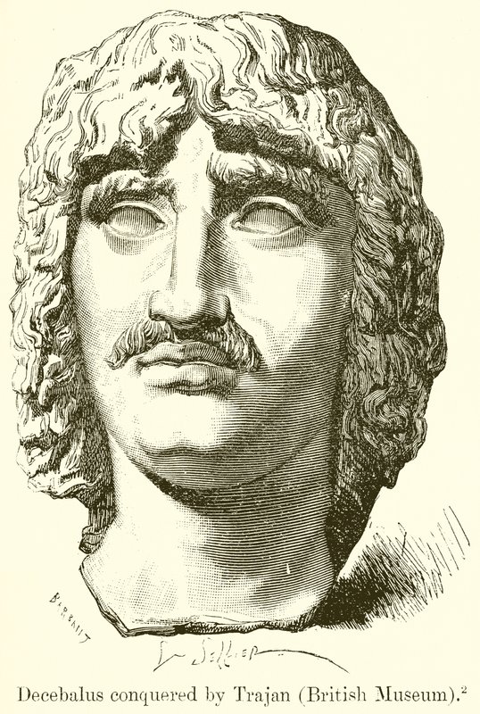 Decebalus erobret av Trajan av English School