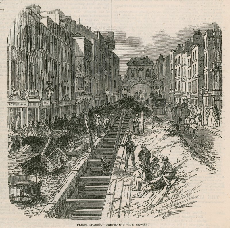 Utdyping av kloakken i Fleet Street av English School