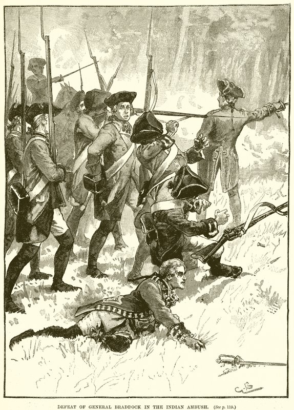 Nederlag til general Braddock i det indiske bakholdet av English School