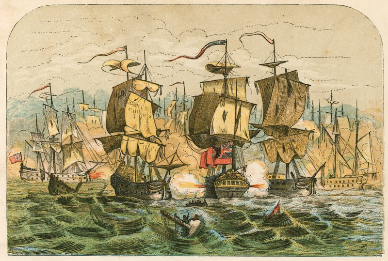 Nederlag av den nederlandske flåten av admiral Blake av English School