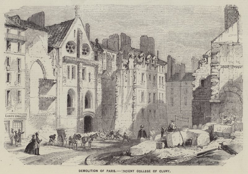 Rivingen av Paris, Clunys antikke kollegium (gravering) av English School