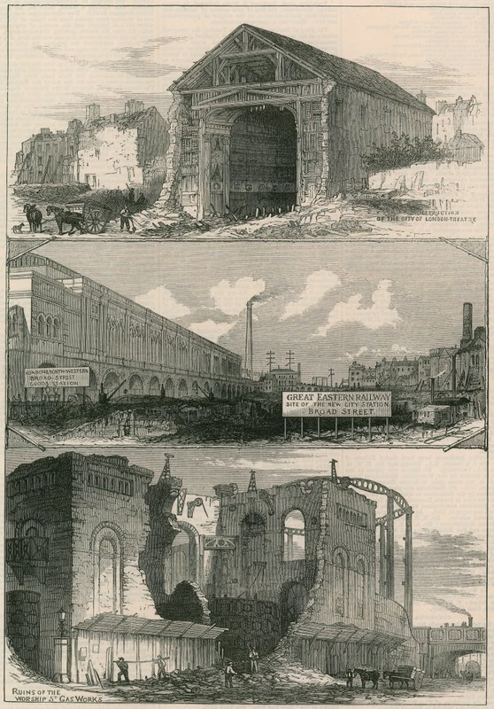 Rivinger for utvidelsene av Great Eastern Railway til Broad Street av English School