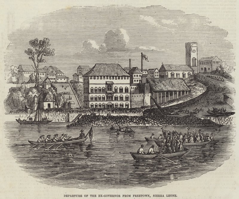 Ex-guvernørens avgang fra Freetown, Sierra Leone av English School