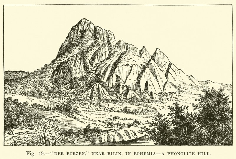 Der Borzen, nær Bilin, i Böhmen, en Phonolite Hill av English School