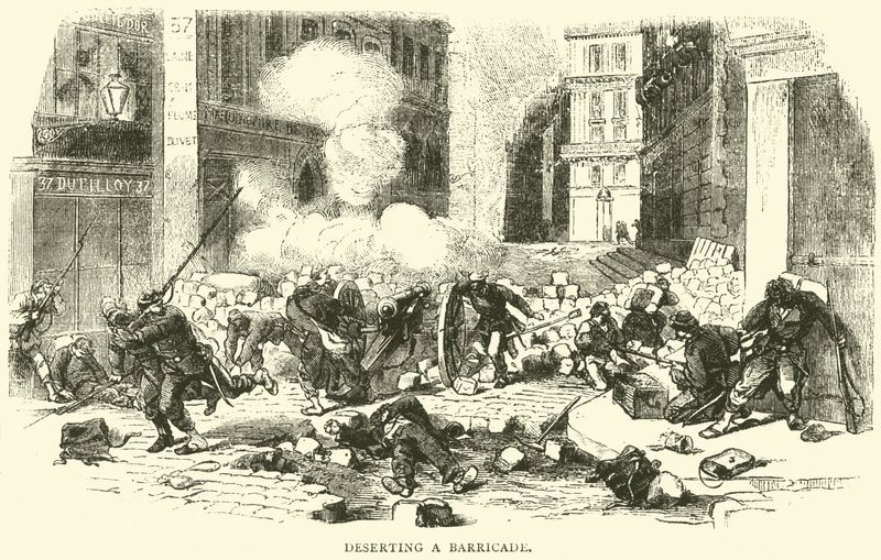 Forlater en barrikade, april 1871 av English School