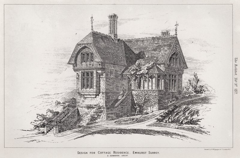 Design for Cottage Residence, Ewhurst, Surrey (gravering) av English School