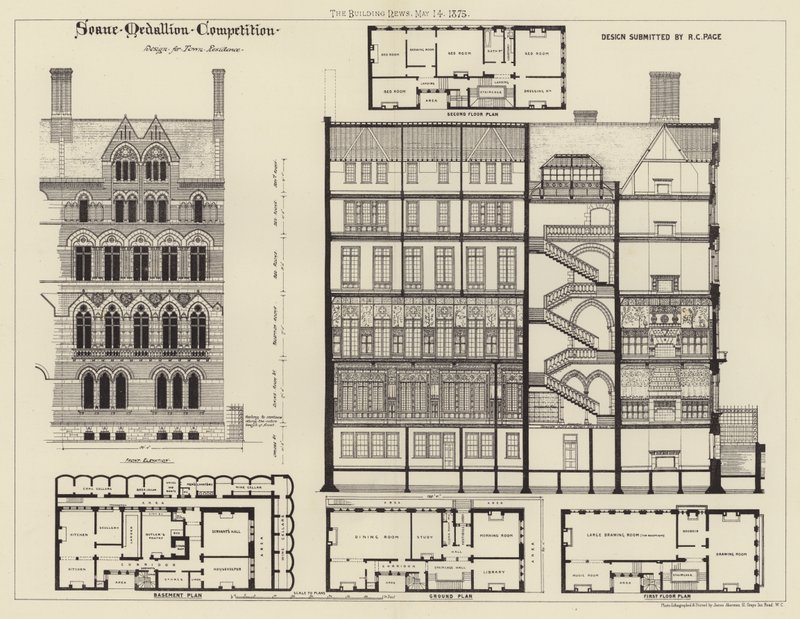 Design for Town Residence (gravering) av English School