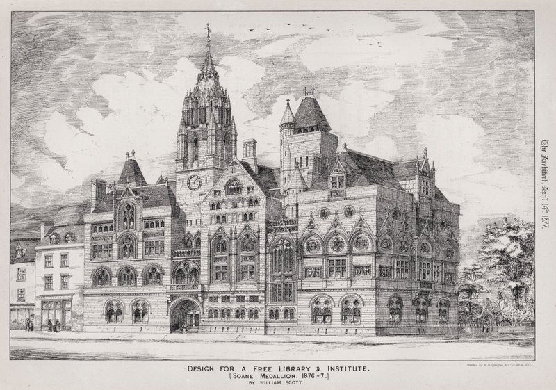 Design for et gratis bibliotek og institutt, Soane Medallion av English School