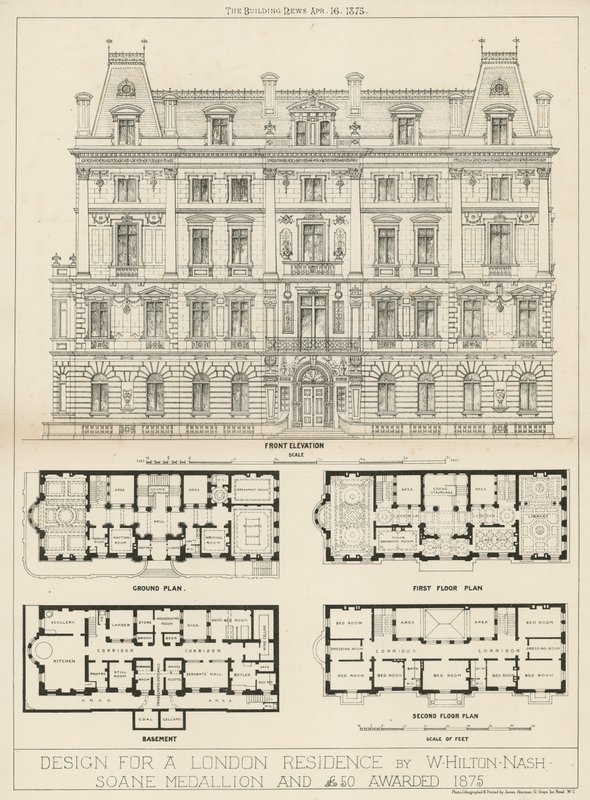 Design for en bolig i London av W Hilton Nash av English School