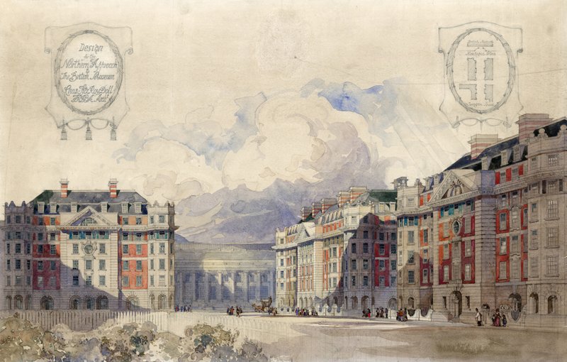 Design for Northern Approach to British Museum av Charles Fitzroy Doll architects (wc på papir) av English School