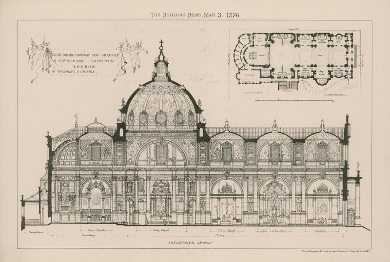 Design for det foreslåtte nye oratoriet til St Philip Neri av English School