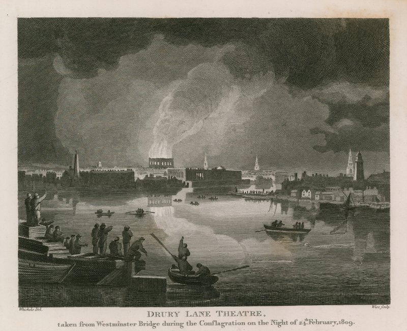 Ødeleggelse av Drury Lane Theatre, 24. februar 1809 av English School