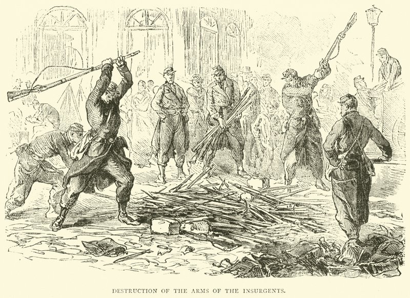 Ødeleggelse av opprørernes våpen, april 1871 av English School
