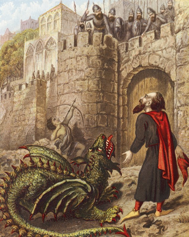 Diabolus, Ill-Pause og Tisiphone foran Mansouls porter av English School