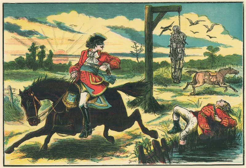 Dick Turpin skyter Pooly, tyvtakeren, på Hounslow Heath av English School